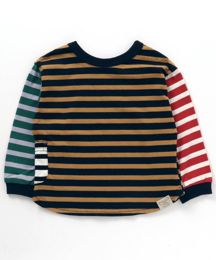 日本 BREEZE - 正反OK！圓領百搭長袖大學T-橫條紋-黑白