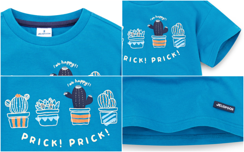 韓國 Jelispoon - 仙人掌純棉T-藍