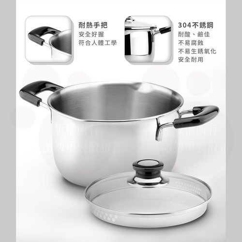 CESAR 304雙耳鍋 /湯鍋 /煮鍋 /附玻璃蓋 (20CM)-3.5L
