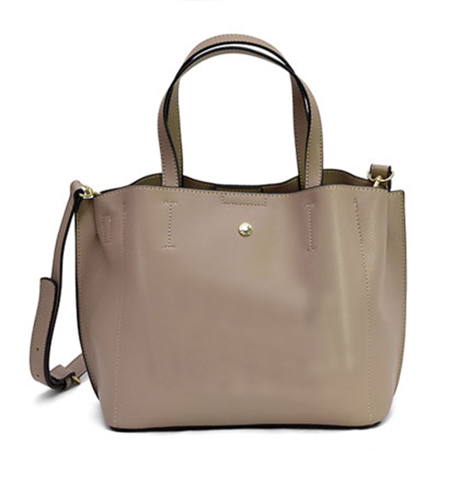 日本 Legato Largo - 輕量PU時尚大容量斜背肩背包-GBE灰棕 (21x32x13cm 肩背約88~122cm)