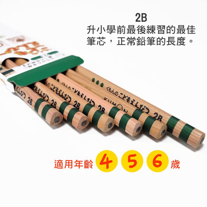 KUMON - 日本製兒童三角鉛筆文具套組-2B/藍