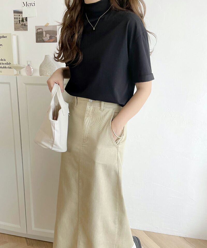 日本 Classical Elf - 知性立領柔軟五分袖上衣-淺灰