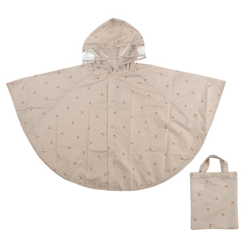 akachan honpo - 短斗篷式雨衣-櫻桃-粉紅 色 (80~95cm)