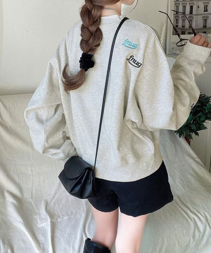 日本 Classical Elf - Java 裏起毛隨性logo長袖上衣-炭灰