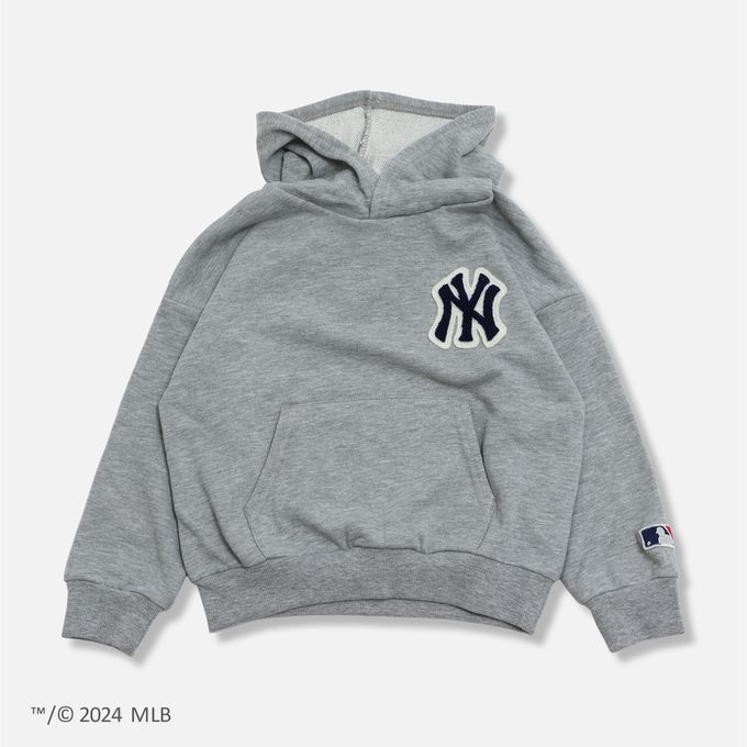 日本 Chil2 - MLB聯名 運動風裏毛帽T-紐約洋基-深灰