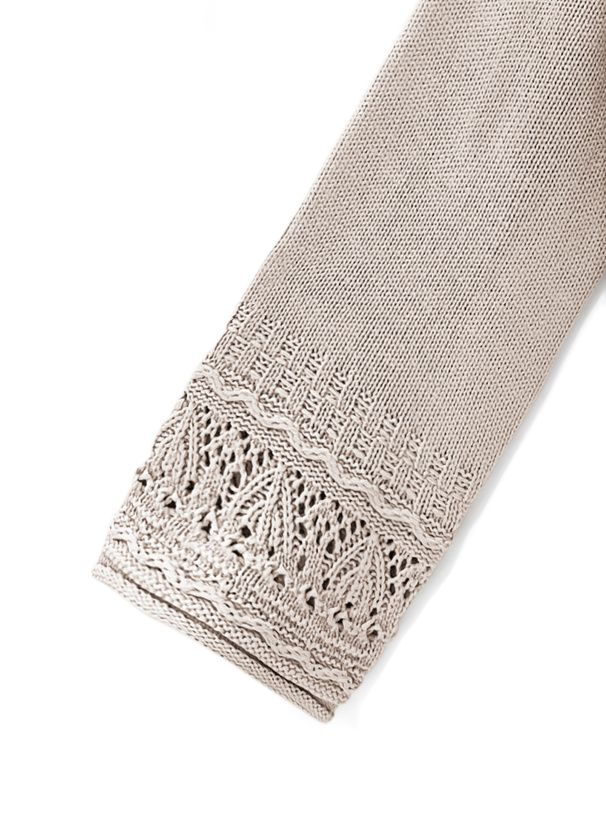 日本 GRL - 鉤針拼接落肩針織毛衣-黑 (F)