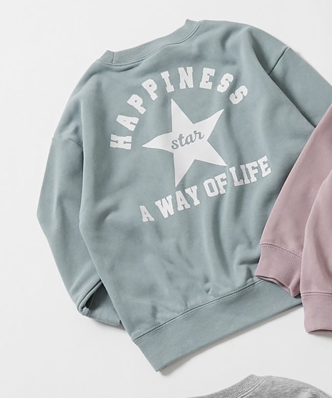 日本 devirock - 吸汗舒適印花長袖上衣-大學T-炭黑