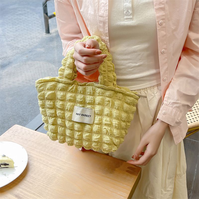 奶油泡泡雲朵手提包/托特包-紫色 ((19+12)x17x10cm)