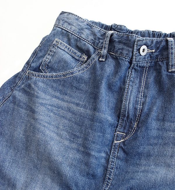 日本 zootie - 百搭輕盈丹寧修身長裙-靛藍