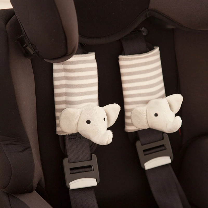 英國 JoJo Maman BeBe - 推車/安全座椅的安全帶動物造型保護套-可愛象