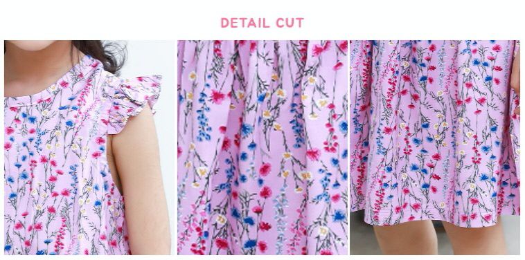 韓國 Ppippilong - 天然纖維涼感洋裝-粉紅花園