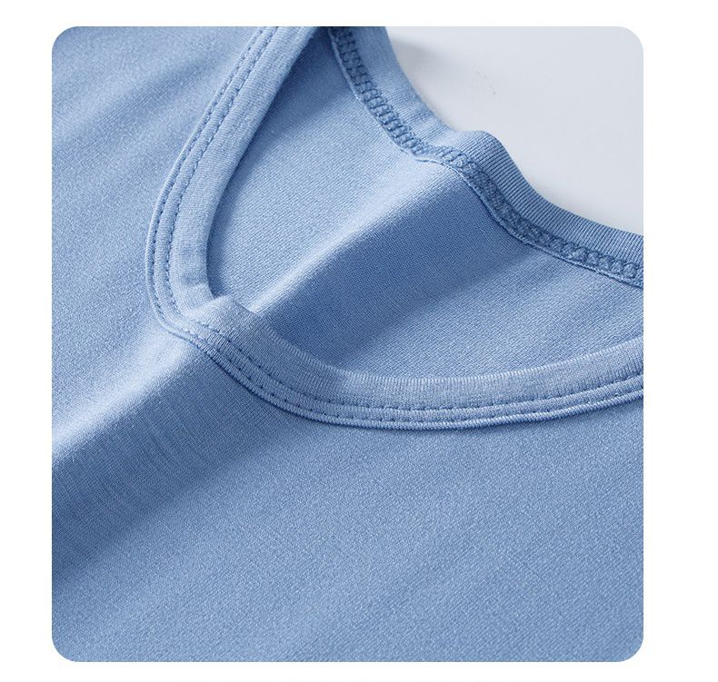 莫代爾薄款圓領無袖家居服套裝/空調服-藍色