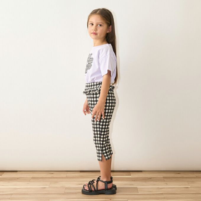 日本 Lycee mine - 純棉百搭印花短袖上衣-迷你蝴蝶結-淺粉