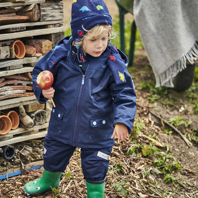 英國 JoJo Maman BeBe - 四合一多功能防水保暖連帽外套-劍龍世界