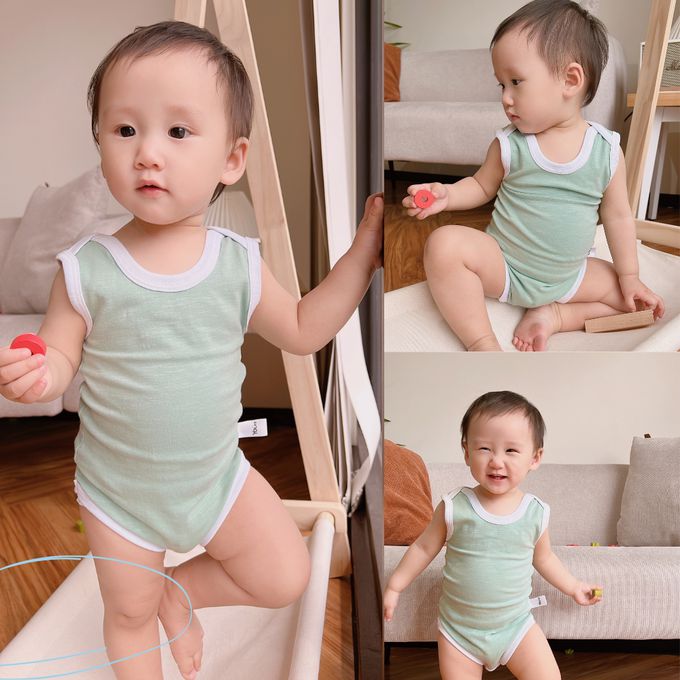 YOUrs - 棉甜背心包屁衣-青草綠