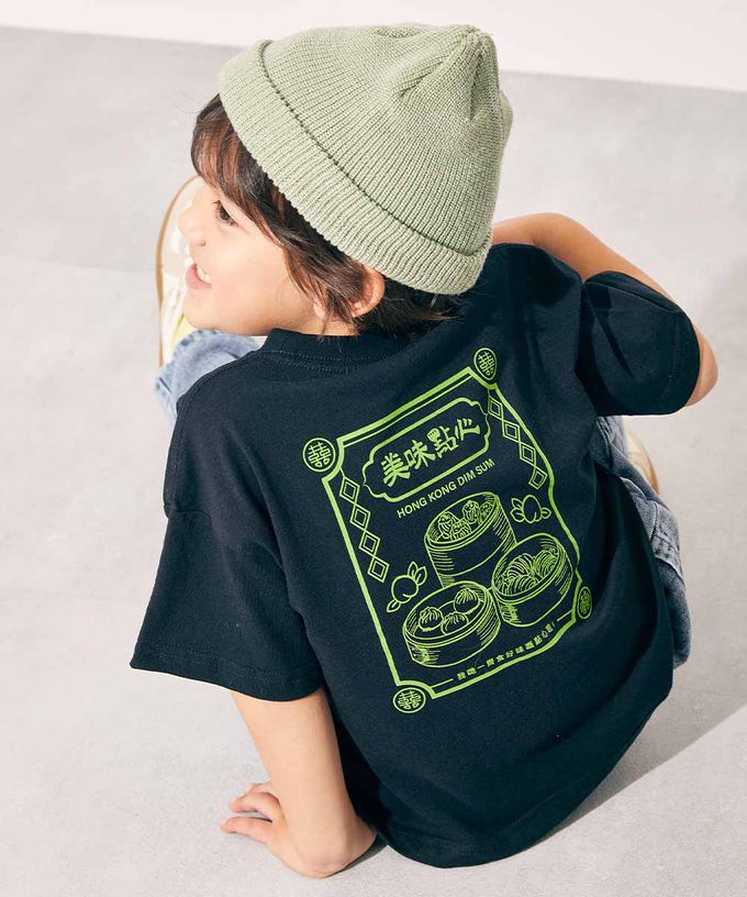 日本 devirock - 100%棉 世界美食印花短袖上衣-越南風-經典藍