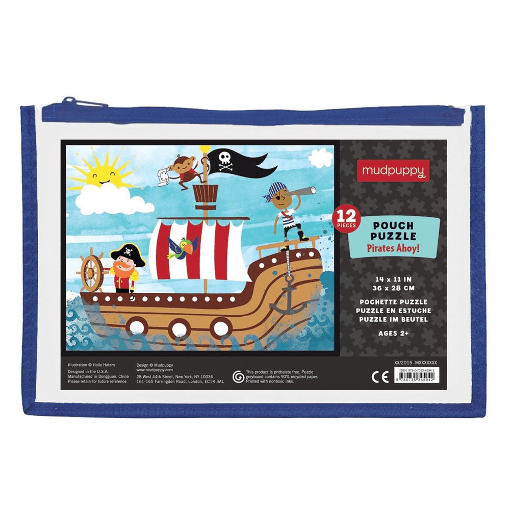美國 mudpuppy - 攜帶拼圖-嘿呦！海盜-12片