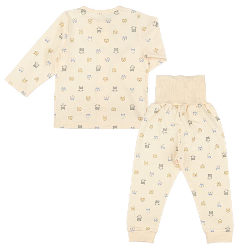 akachan honpo - 長袖家居服 穿衣練習-柴犬-象牙白色