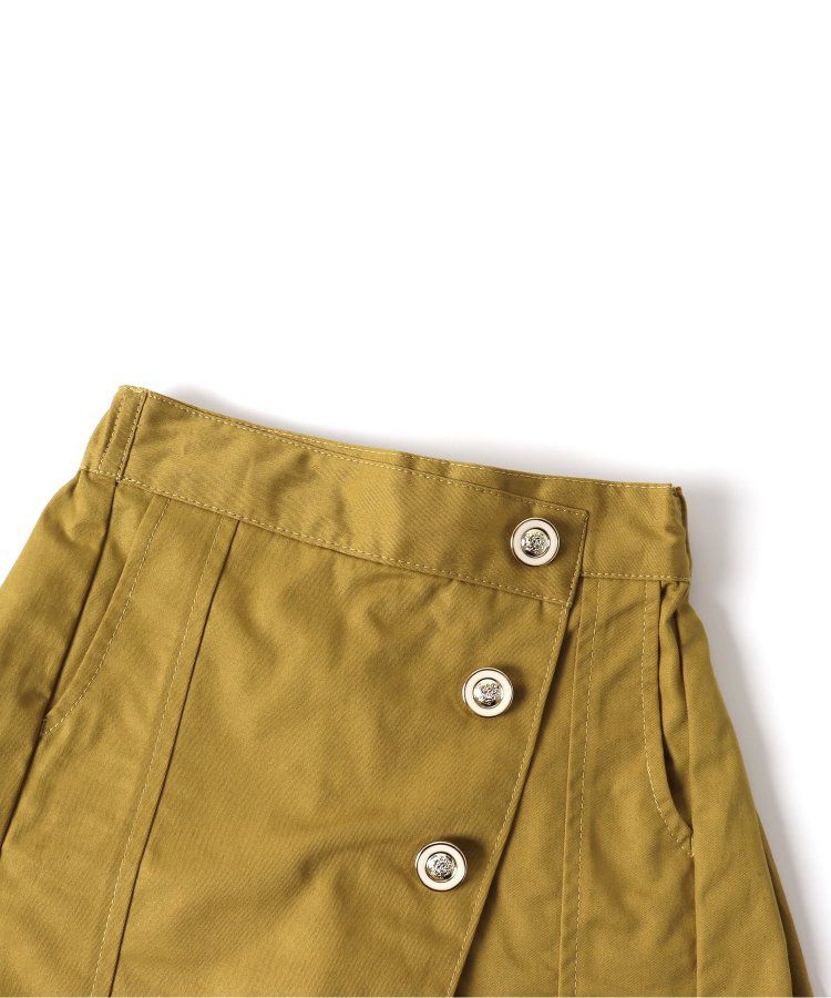 日本 apres les cours - 小奢華金屬鈕扣俏麗褲裙-棕色