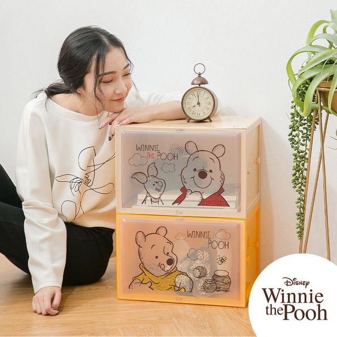 收納王妃 - 迪士尼 Disney 小熊維尼【米色】 壓扣式PP收納盒 整理盒 塑膠盒 零食盒