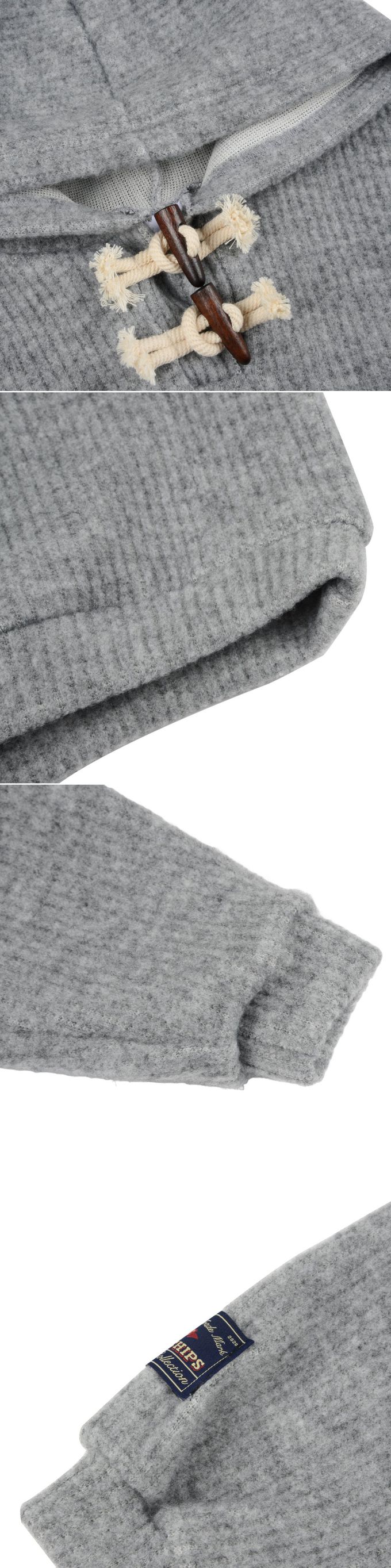 韓國 FORK CHIPS - 牛角釦裝飾拉絨連帽帽T-天藍