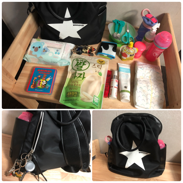 韓國 BESSON JOUJOU - 星星閃亮 LED 包-深黑色