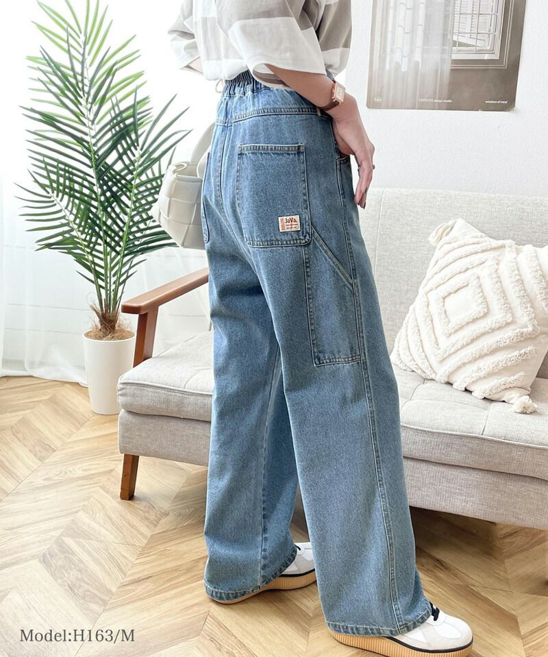 日本 Classical Elf - 超顯瘦厚磅百搭直筒褲-淺藍