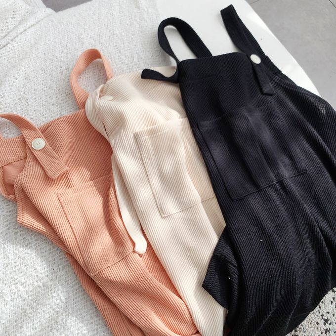 韓國 LANDING - 慵懶感細肩連身背心洋裝-粉橘 (FREE)