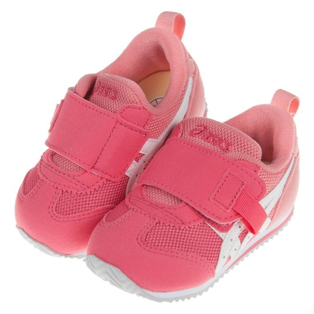 asics 亞瑟士 - 桃粉色麂皮寶寶機能學步鞋
