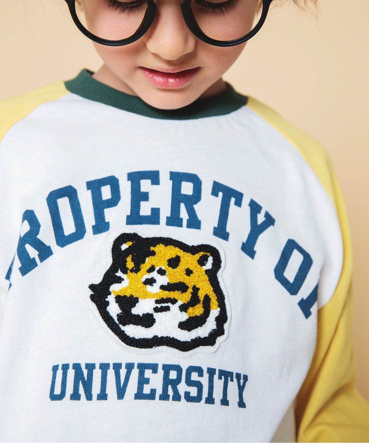 日本 BREEZE - 刺繡徽章撞色長袖上衣-熊貓-炭黑