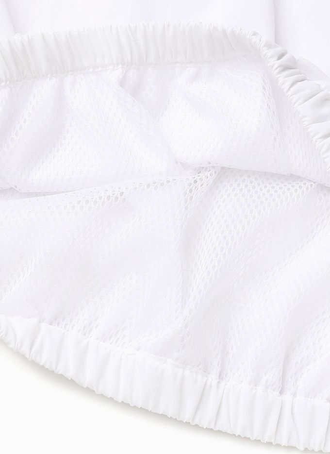 韓國 OZKIZ - 運動風網眼內襯長袖短褲套裝-黃X白X粉