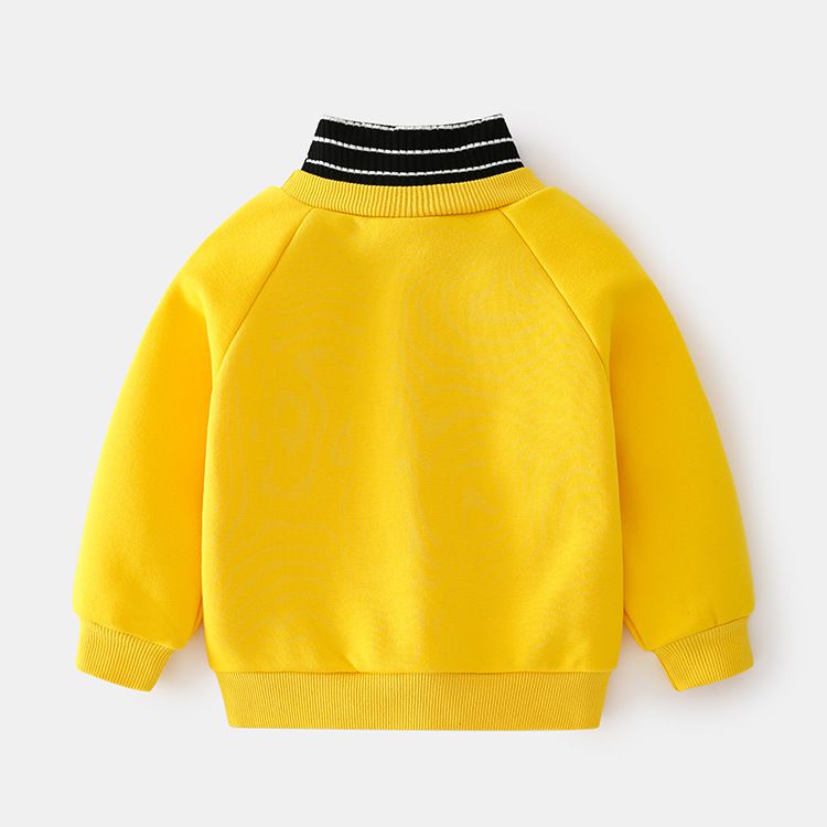 WELLKIDS - 假兩件高領長袖休閒上衣-字母暴龍-綠色