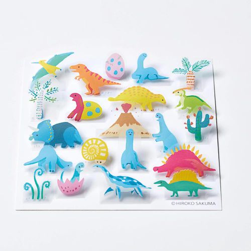 日本HITOTOKI - 可愛彈出裝飾貼紙-恐龍