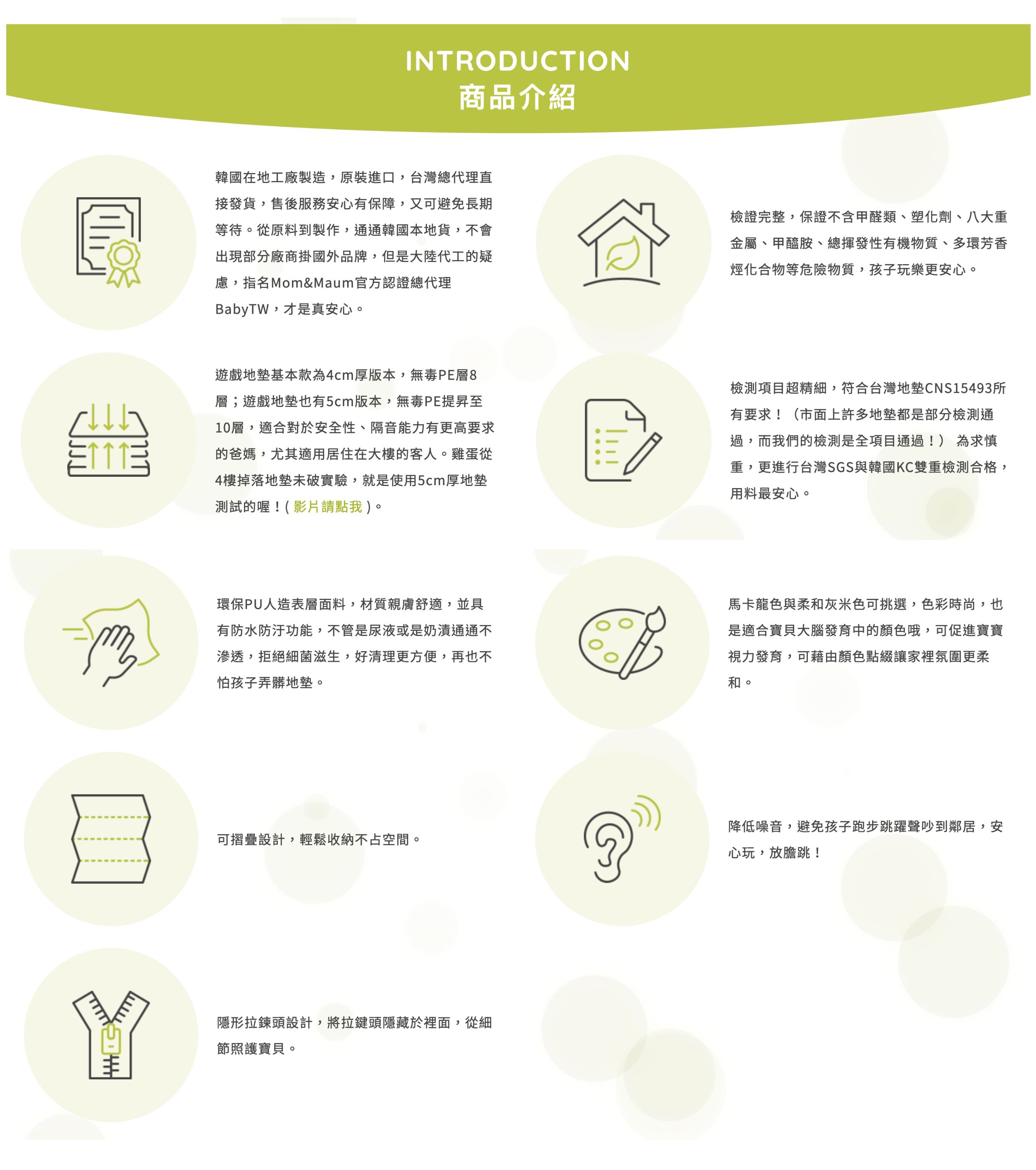 韓國Mom&Maum - 遊戲地墊-抗菌款-四折墊-灰米 (200*140*4cm)