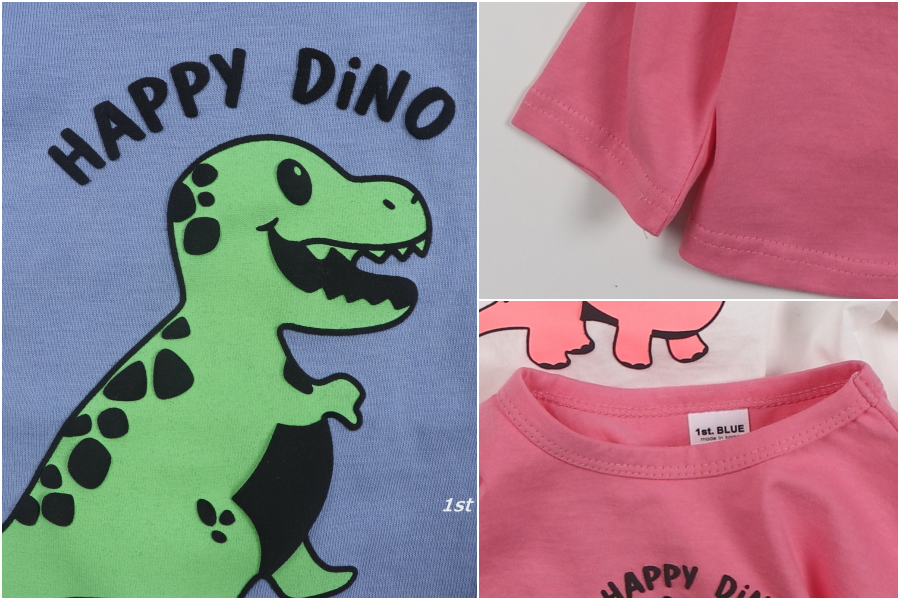 韓國 First Blue - 快樂恐龍T-藍