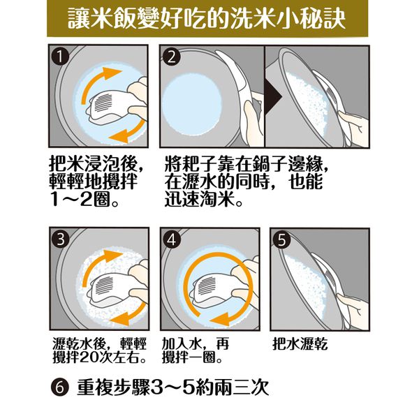 日本 MARNA - 弧形設計洗米耙子/濾水小幫手
