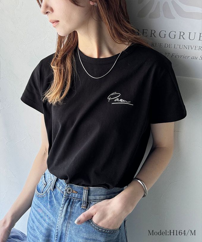 日本 Classical Elf - 胸前簡約刺繡logo有機棉短袖T恤-燕麥灰