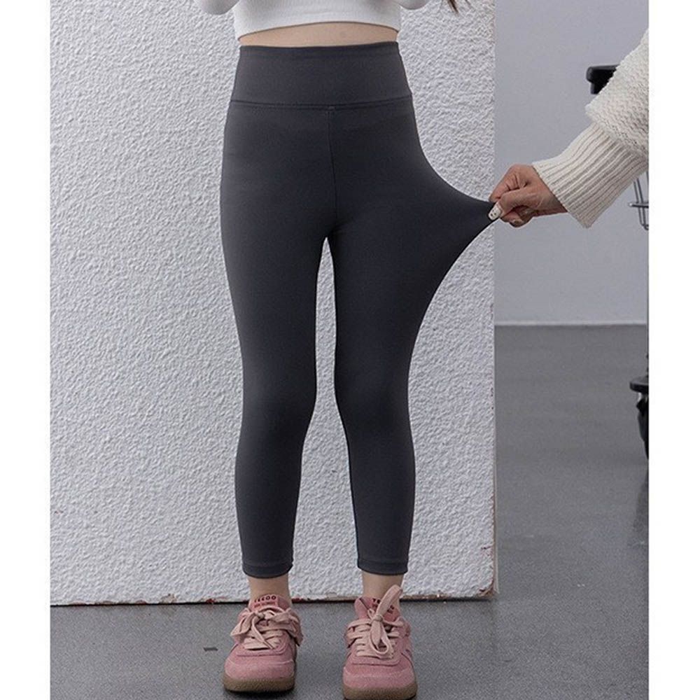 專為兒童設計彈力瑜珈褲/鯊魚褲-深灰色