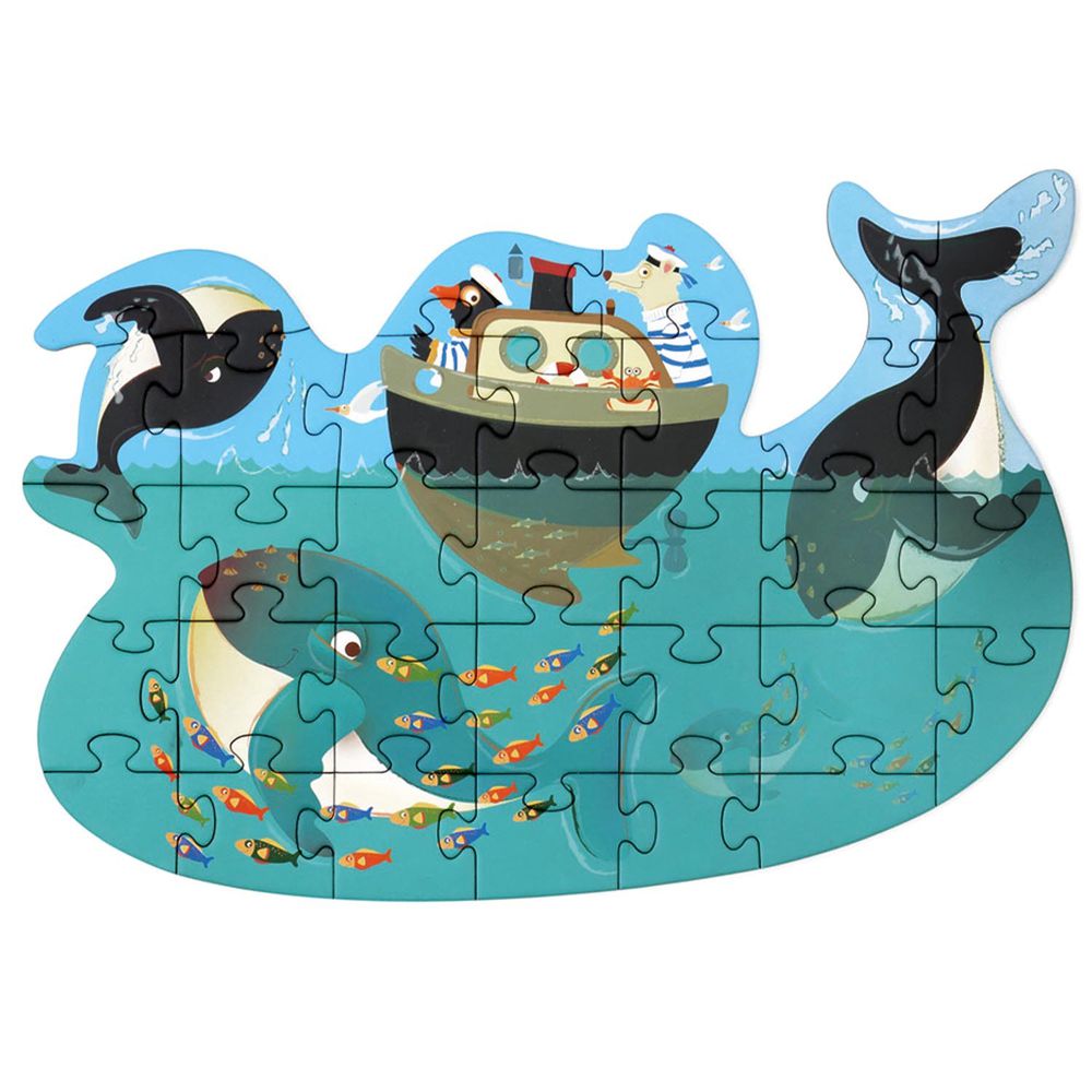 比利時 Scratch - 輪廓拼圖-舞動的鯨魚-31片