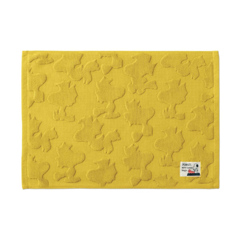 日本千趣會 - 史努比 純棉吸水立體剪影毛巾腳踏墊-糊塗塔克-檸檬黃 (43x60cm)