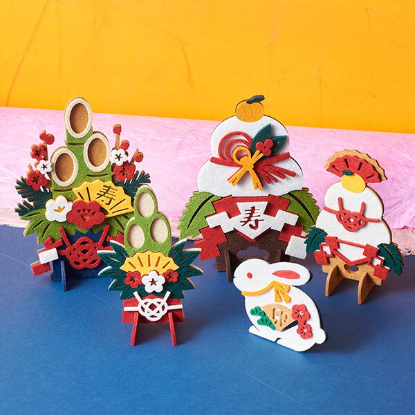 日本代購 - 布製日本新年擺飾-白兔 (W10.6×H8.3×D6.6cm)