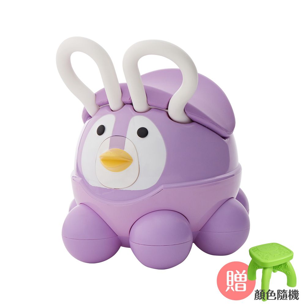 親親 Ching Ching - 100%台灣製 Ｑ企鵝嚕嚕學步車-木槿紫-買就送100%台灣製貓頭鷹兒童板凳FU-28(顏色隨機)