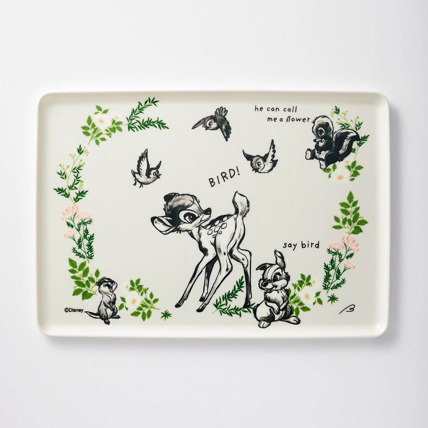 日本千趣會 - 日本製 迪士尼托盤(防滑加工)-維尼-黃藍格紋 (36x25x1.2cm)