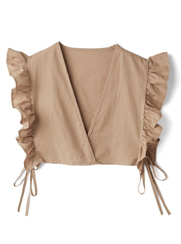 日本 GRL - 文藝感荷葉袖綁帶兩件式洋裝-深看咭 (F)