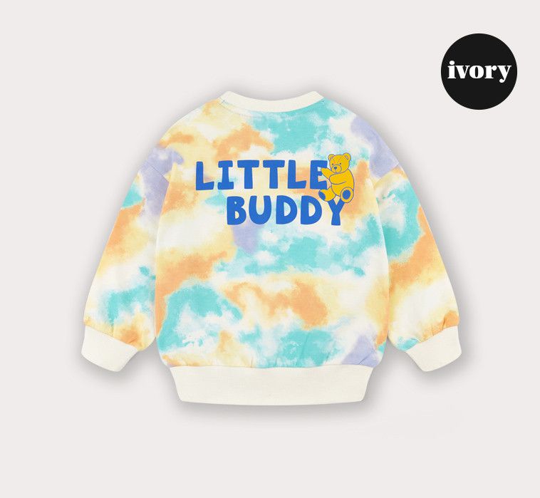 韓國 HEJMINI - 渲染熊熊徽章純棉T-象牙白