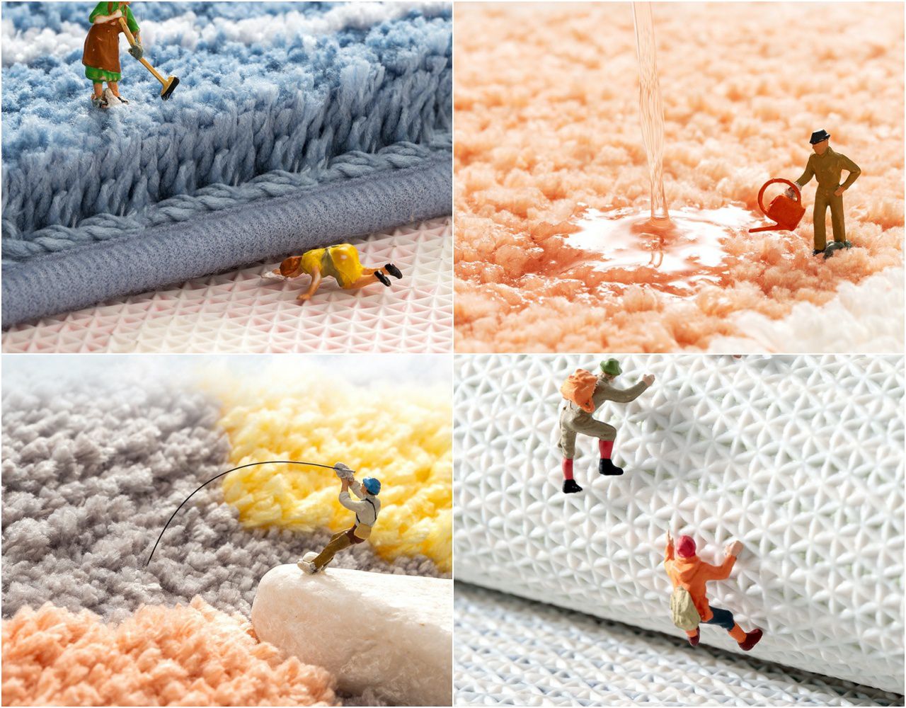 吸水防滑植絨地墊-三隻熊熊