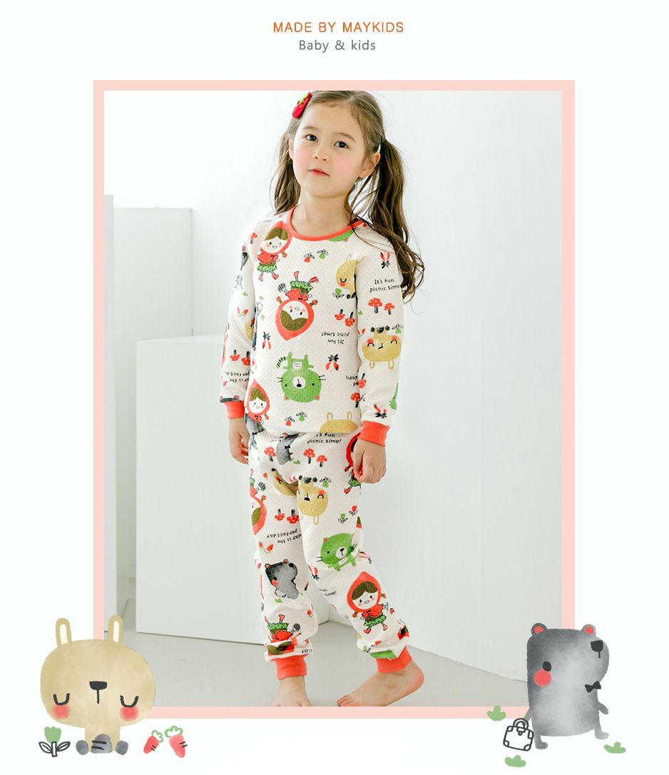韓國 Maykids - 有機棉鋪棉保暖家居服-森林小紅帽