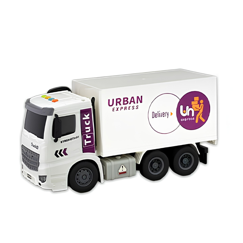 慣性磨輪工程車-廂型貨車  (聲光滑行 挖土機 拖吊車 水泥車 起重機 廂型車 垃圾車 砂石車 男孩 兒童 玩具  男童生日禮物 )