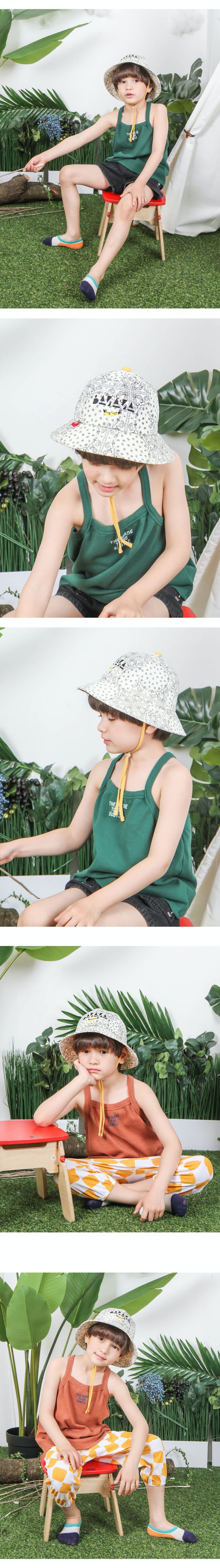 韓國 Babyblee - 正韓製圖騰紋繫帶兒童漁夫帽