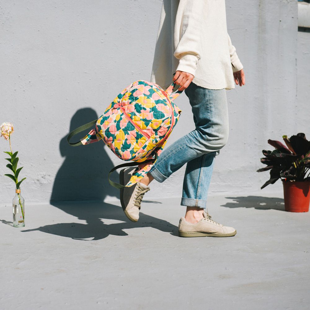 印花樂 inBlooom - 鋪棉後揹包-印花樂 x UULIN/荷包蛋花朵-粉色 (22 x 29.5 x 12.5 cm)